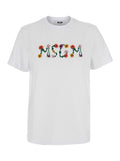White T-Shirt With Round Neck And Logo On Front For Men Cotton Tshirts Polo Shirts