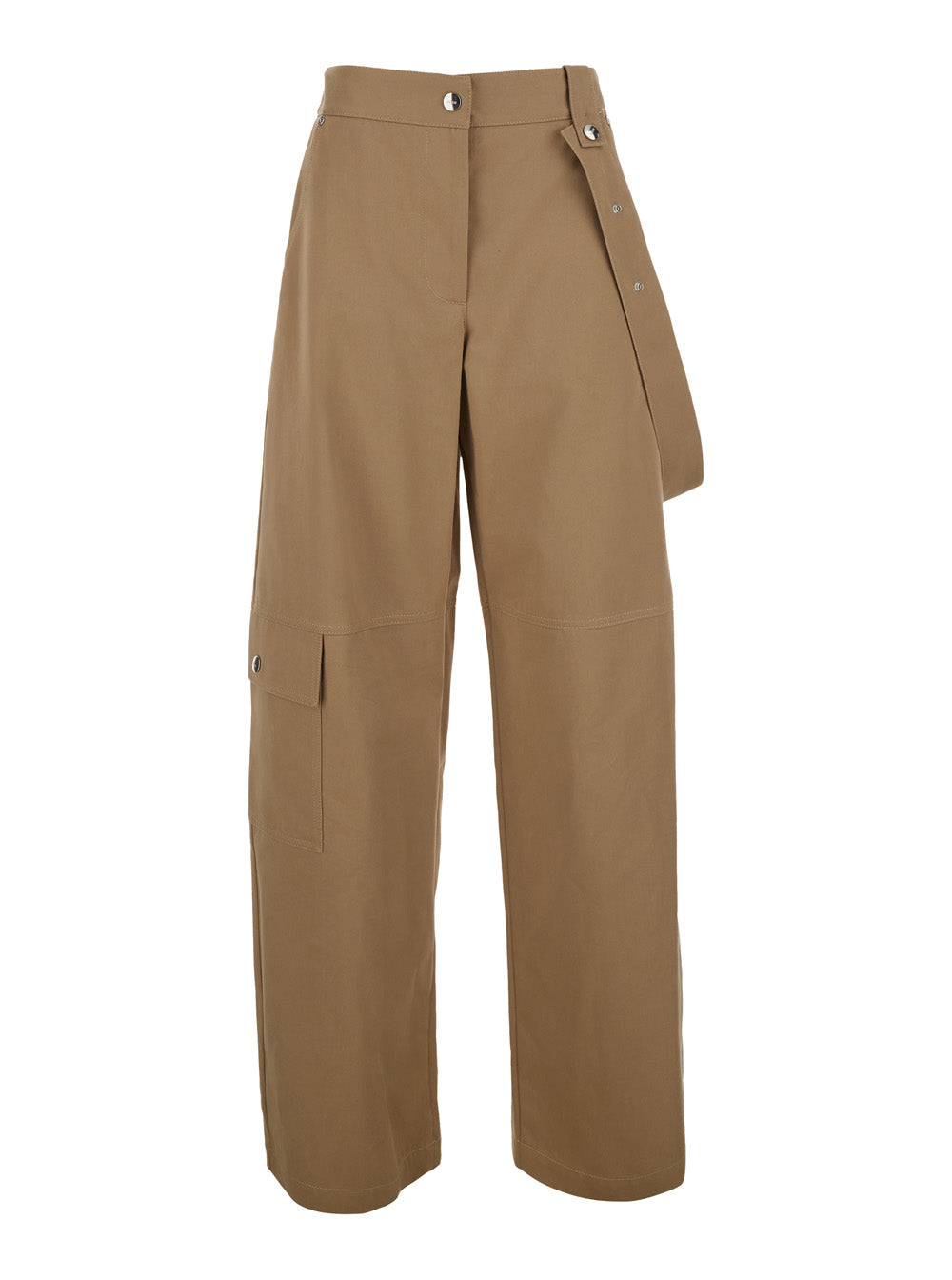 Pants - Beige With Elastic Waist Cotton Men Trousers