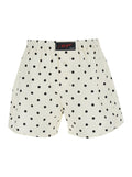 Pois Short - White Bermuda With Polka Dot Design Cotton Men And