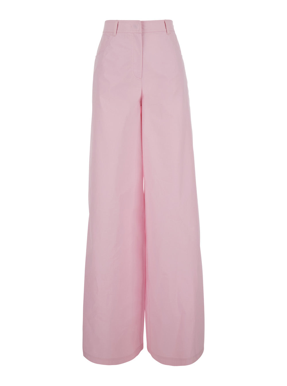 Popeline Pants Pink High-Waisted With Pockets For Men Cotton Trousers