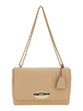 Beige Leather Womens Medium Lily Small Class Grain Shoulder Bag Crossbody