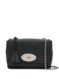 Lily Shoulder Bag with Turn Lock Closure and Adjustable Strap Black Leather Chain for Women Sheep Crossbody
