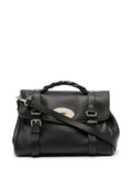 Handbag Alexa with Adjustable and Removable Shoulder Strap Magnetic Closure in Black Pebbled Leather for Women Calf Hand Bags