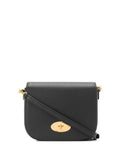 Darley Crossbody Bag with Adjustable and Removable Hammered Leather Strap Black Calf