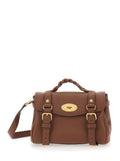 Handbag Alexa Mini with Turn Lock in Brown Hammered Leather Calf Hand Bags
