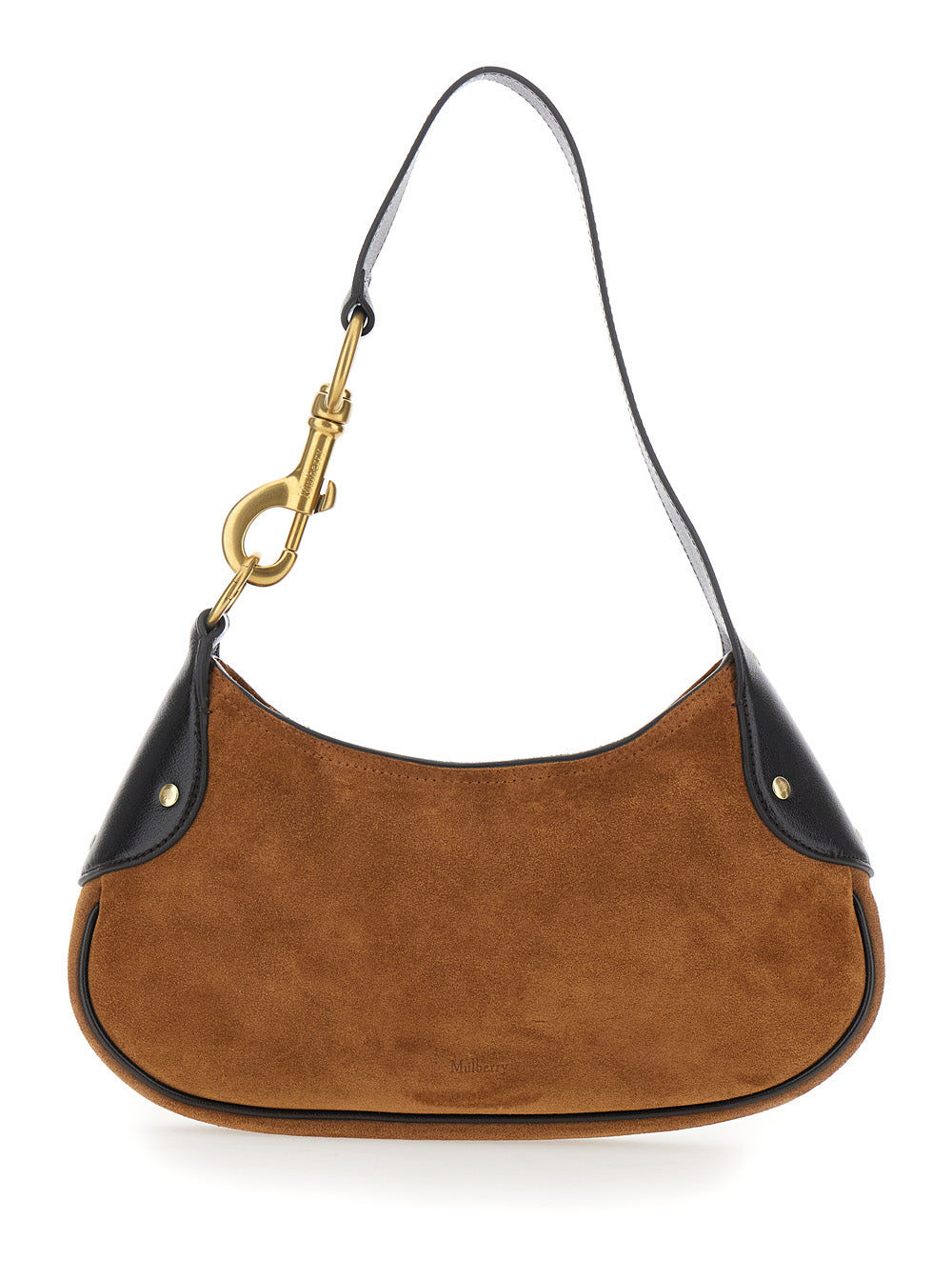 Shoulder Bag Hackney with Logo Embossed on the Front in Brown Suede for Women Calf