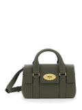 Handbag Bayswater Mini with Turn Lock in Green Pebbled Leather for Women Calf Hand Bags
