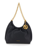 Black Leather Sm Cinch Conv Shldr Shoulder Bag Cow Crossbody