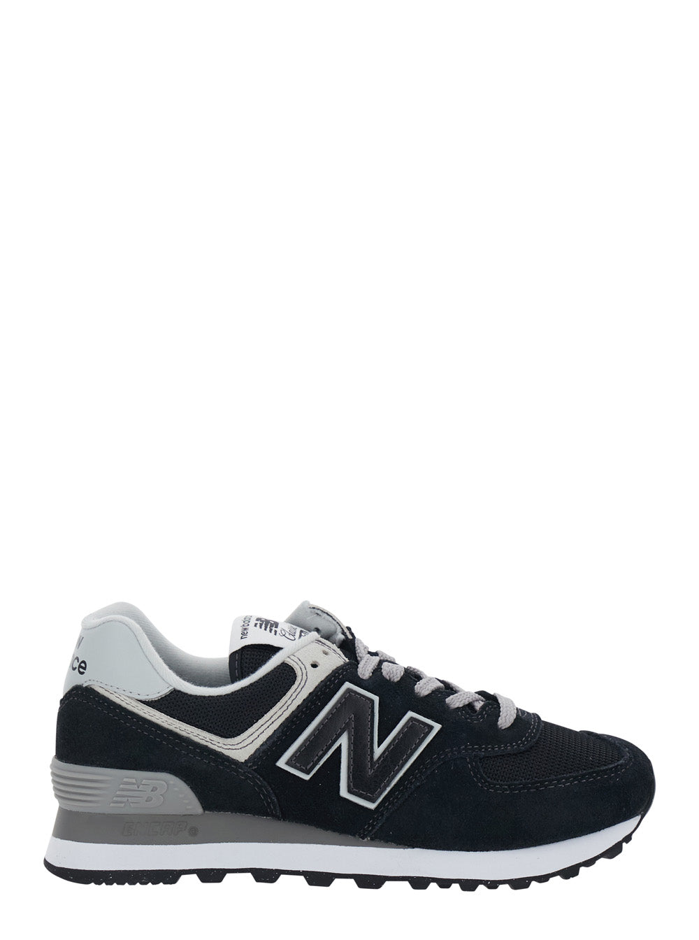 CLASSIC574 Black Leather/textile Sneaker