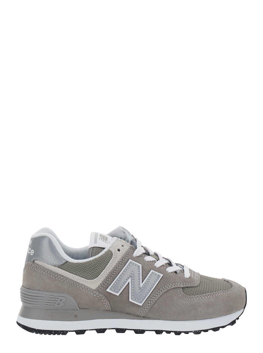 CLASSIC574 Gray Sneakers with Leather Details for Men Grey Leather/textile