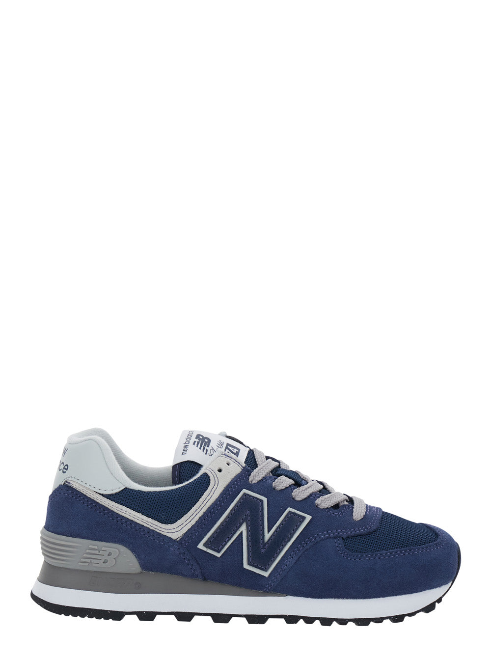 CLASSIC574 Blue Sneakers with Leather Upper and Rubber Sole for Men Blu Leather/textile