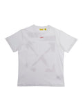 White T-Shirt ARROW PAINT TEE S-S with Front Graphic Print and Short Sleeves for Men Cotton Tshirts Polo Shirts