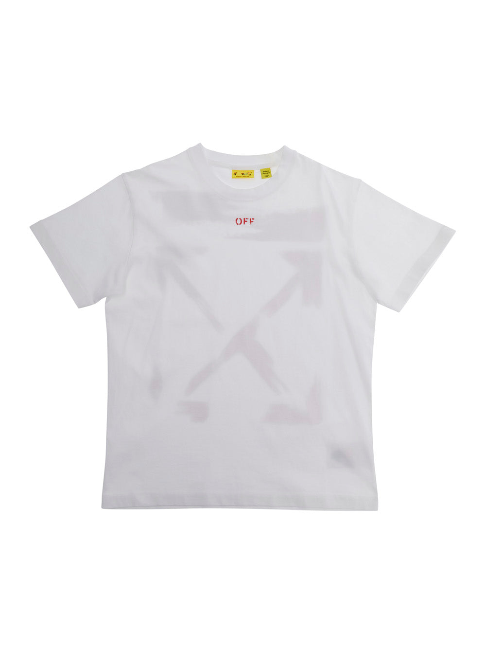 White T-Shirt ARROW PAINT TEE S-S with Front Graphic Print and Short Sleeves for Men Cotton Tshirts Polo Shirts