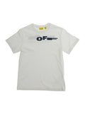 White T-shirt with logo on the front and print back in Cotton for Kids Tshirts Polo Shirts