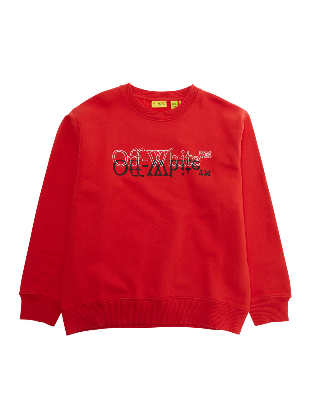 Red Sweatshirt BIG BOOKISH DOUBLE CREWNECK with Printed Logo on the Front in Cotton for Men Sweatshirts