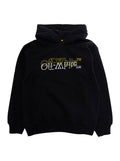 Black BIG BOOKISH DOUBLE HOODIE with Front Logo Print in Cotton for Men Sweatshirts