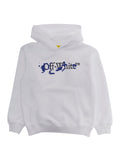 White Hoodie BIG BOOKISH SPLAT INK with Hood and Front Print Logo in Cotton Women Sweatshirts