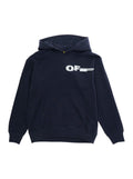 Blue Cotton Hoodie with Front and Back Logo for Kids Blu Sweatshirts