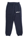 Blue Pants with Elastic Waist and Drawstring Logo on the Front in Cotton for Kids Blu Trousers
