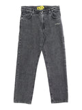 Five-Pocket Jeans With Logo On Front And Back Grey Cotton For Kids