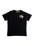 Black T-Shirt DAISY TAPE TEE S-S with Short Sleeves and Logo Details on the Front in Womens Cotton Tshirts Polo Shirts