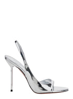 Lidia Slingback Metallic Leather Heels For Women - IT 39