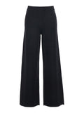 Black Pants with Wide Leg and Pull-On Design in Viscose Blend for Women Polyamide Trousers