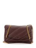 Bordeaux Love Birds Leather Chain Strap Crossbody Bag