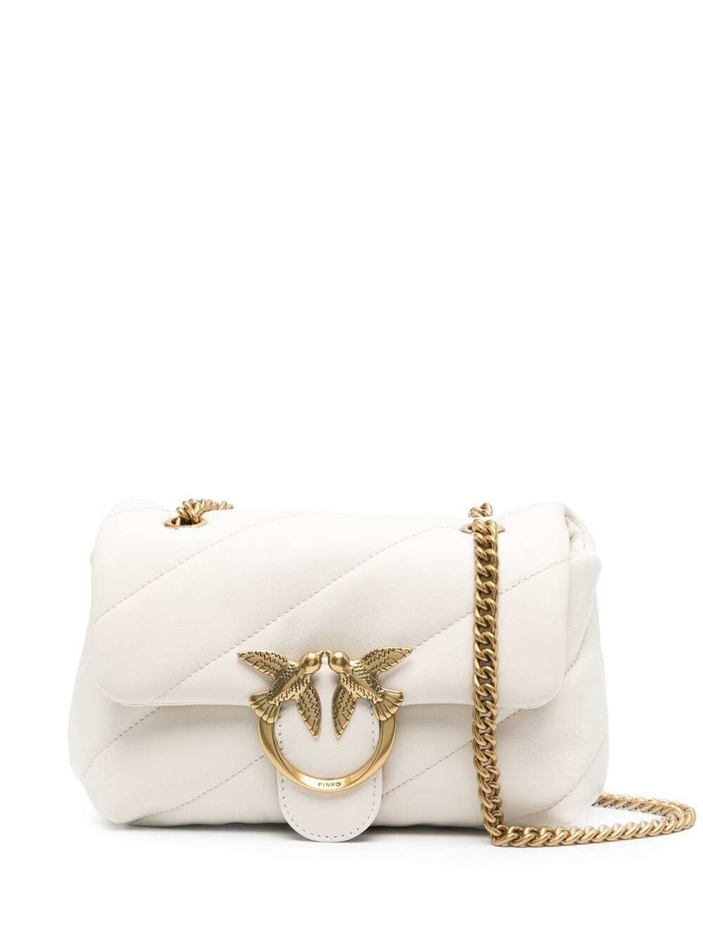 Crossbody Bag Mini Love Puff With Maxi Diagonal Quilting White Leather For Women