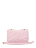 Baby Love Puff Shoulder Bag With Maxi Diagonal Quilting Pink Leather For Women