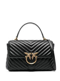 Handbag Lady Love Puff in Quilted Nappa with Black Chevron Motif for Women Leather Hand Bags