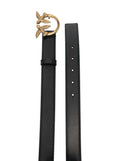 Love Birds Belt With Logo Buckle Black Leather For Women - L