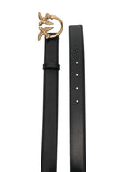 Love Birds Belt With Logo Buckle Black Leather For Women - L