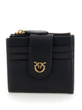 Wallet with Love Birds Buckle on the Front in Black Leather for Women Products