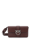 Bordeaux Love Birds Shoulder Bag with Buckle and Adjustable Leather Strap for Women Crossbody