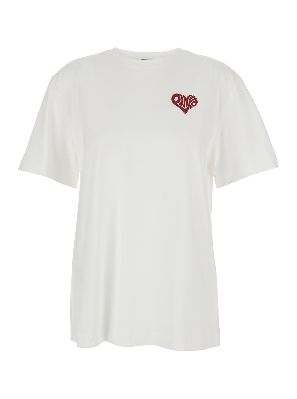 White T-Shirt with Logo Detail on the Front and Maxi Print Back in Cotton for Women Tshirts Polo Shirts