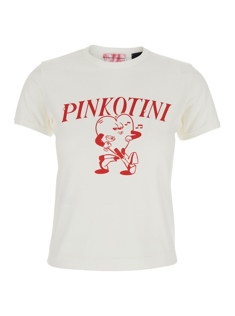 Round Neck T-Shirt with Maxi Logo Print on the Front in White Cotton for Women Tshirts And Polo Shirts