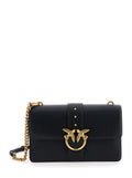 Love One Classic Shoulder Bag with Studded Strap and Birds Diamond Cut Plaque on Front in Black Leather for Women Polyurethane