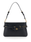 Shoulder Bag Belt Mini Soft Calf Black Leather Women