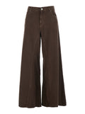 Brown Five-Pocket Design Jeans for Women Lyocell Cotton