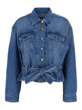 JUNGLE JACKET DIRTY BLUE - with front closure and side pockets Cotton Lyocell Women Blu Outerwear