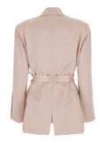 Pink RAPA SATIN JACKET with front closure for Women Acetate Polyester Blazers