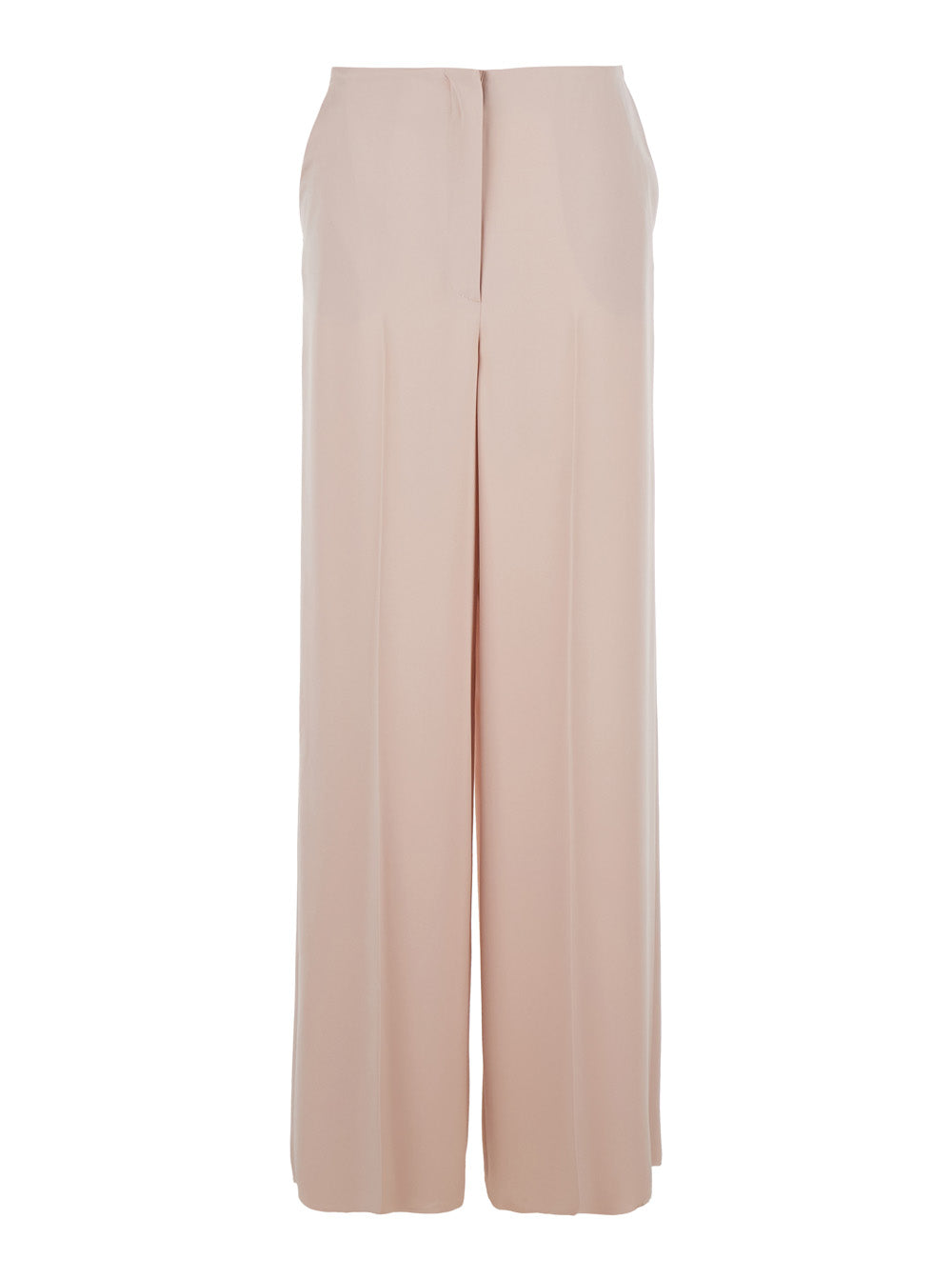 Limoncello Pants with Hidden Front Closure in Pink Tech Fabric for Women Acetate Polyester Trousers