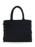Beach Shopper Canvas - Black Cotton Tote Bag For Women