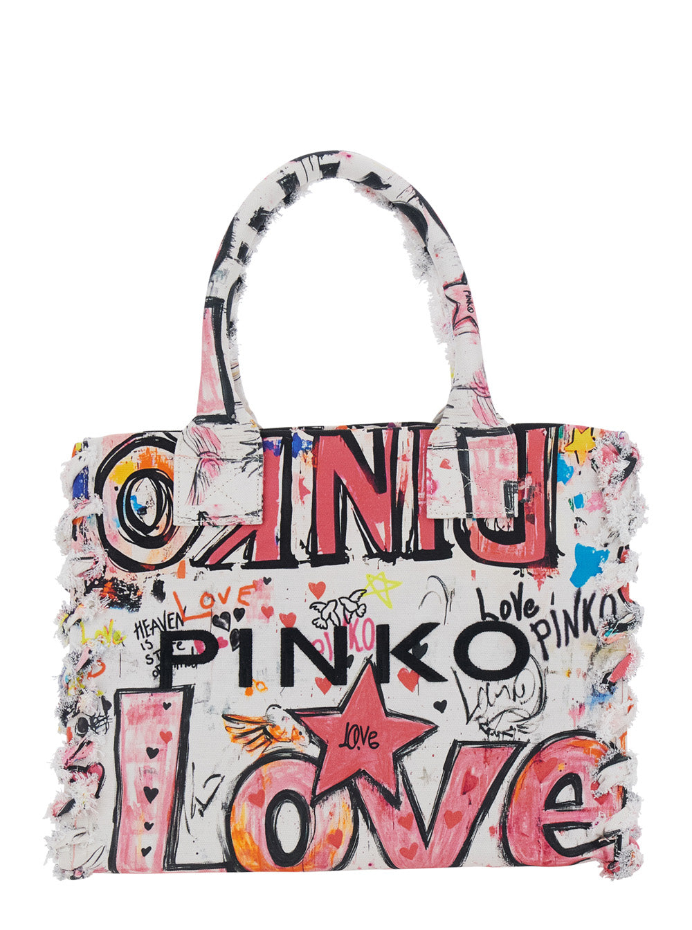 Tote Bag Beach Shopper Canvas Stampa Multicolor With Bright Print Cotton For Women