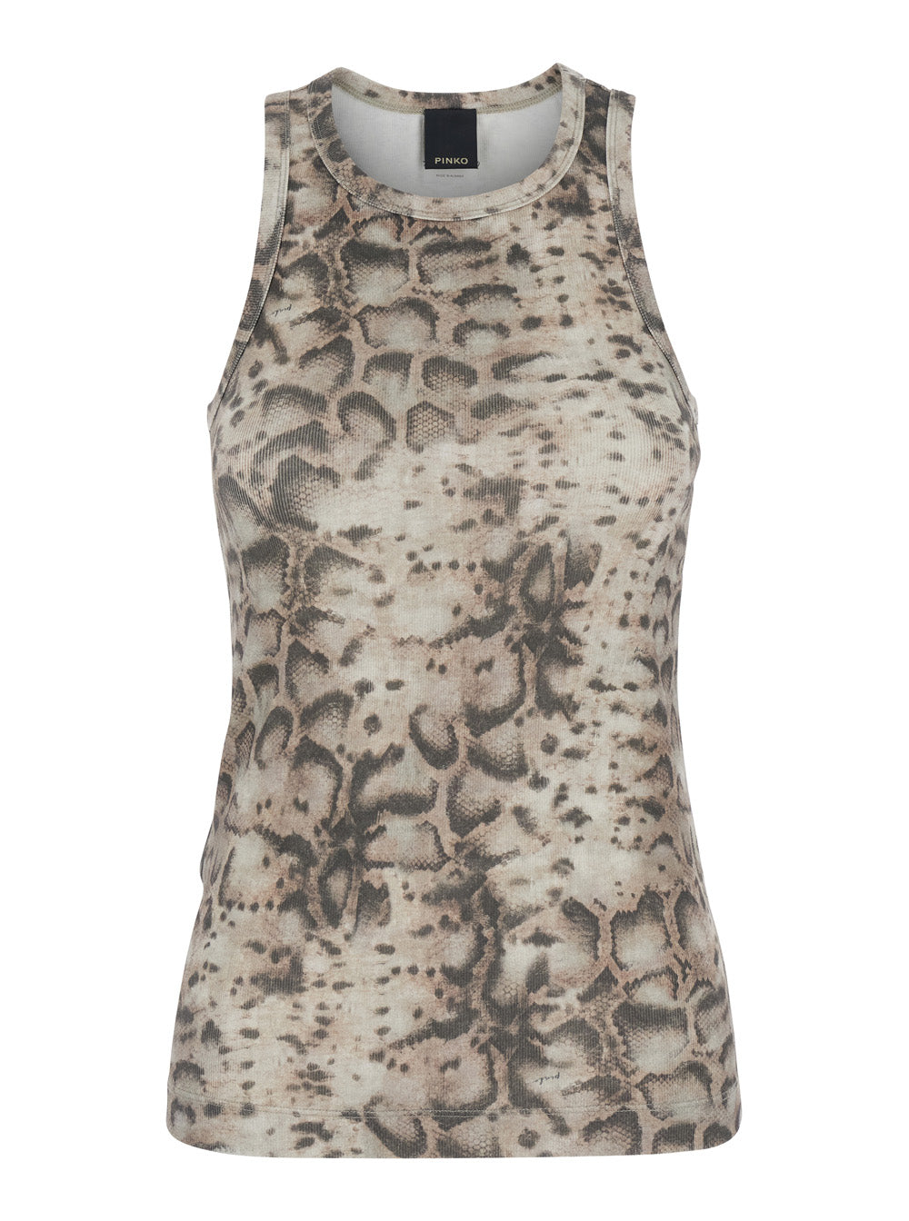 Belfiore Ribbed Tank Top Beige In Viscose Women Tops