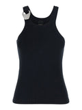 Cassis Canotta Costina Tank Design Black Cotton Women Tops