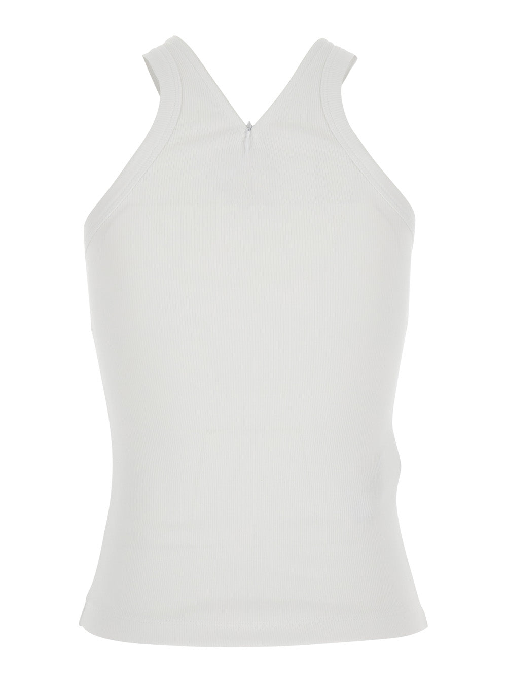 CURACAO Tank Top with Ribbing in White Cotton for Women Tops
