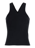 Black CURACAO Cotton Ribbed Tank Top for Women Tops
