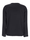 Black Silk Long Sleeve Blouse for Women Elastane Shirts And Blouses